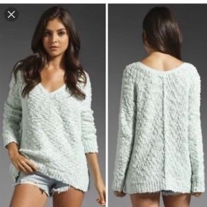 Free People Mint Green Songbird sweater in XS